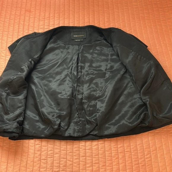 BCBG MaxAzria Jacket Chain Tweed Trim Ballon Hem and Cap Sleeve size Large - Picture 14 of 15